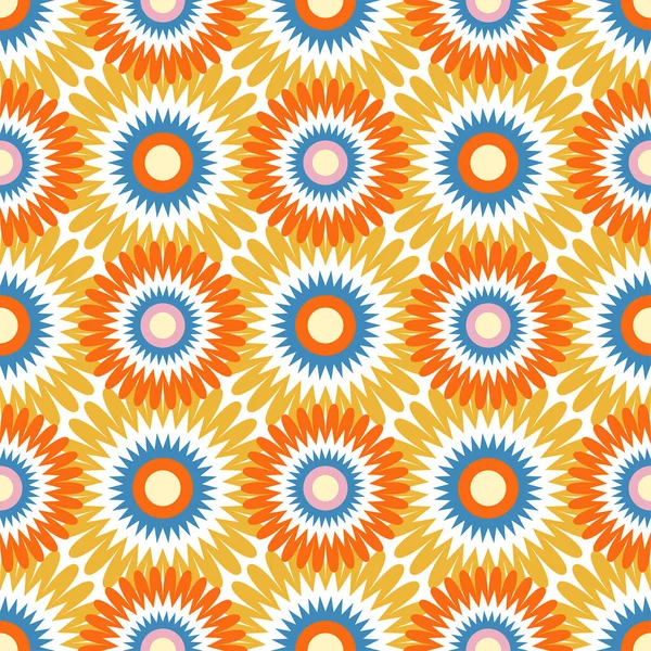 Jasné Bezešvé Vzory Oranžovými Květy Vektorové Ilustrace — Stockový vektor