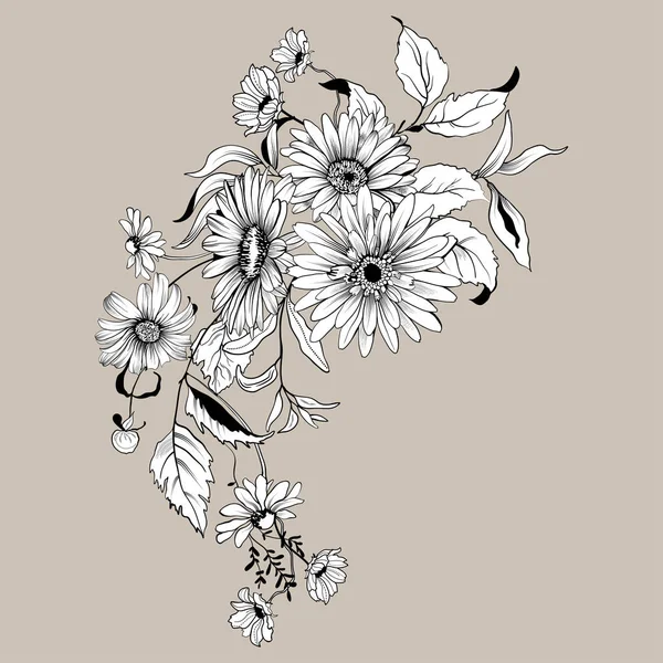 Conjunto Flores Gerberas — Archivo Imágenes Vectoriales