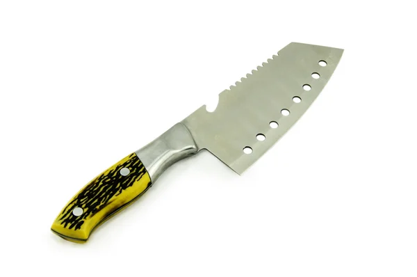 白い背景で隔離の肉包丁ナイフ — ストック写真