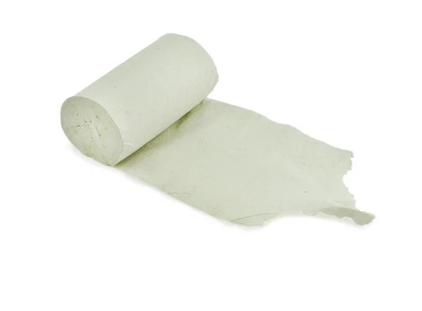 Jednoduchý toaletní papír na bílém pozadí — Stock fotografie