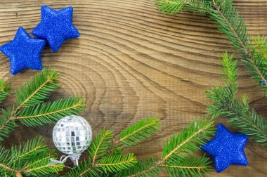 Noel vintage süsleme sınır tasarlamak eski ahşap backgro