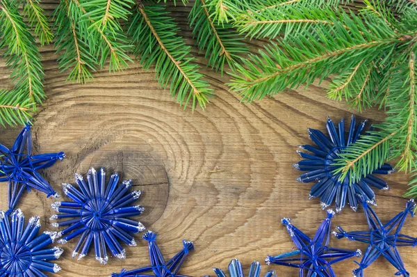 Natal decoração Vintage design de fronteira sobre backgro de madeira velha — Fotografia de Stock