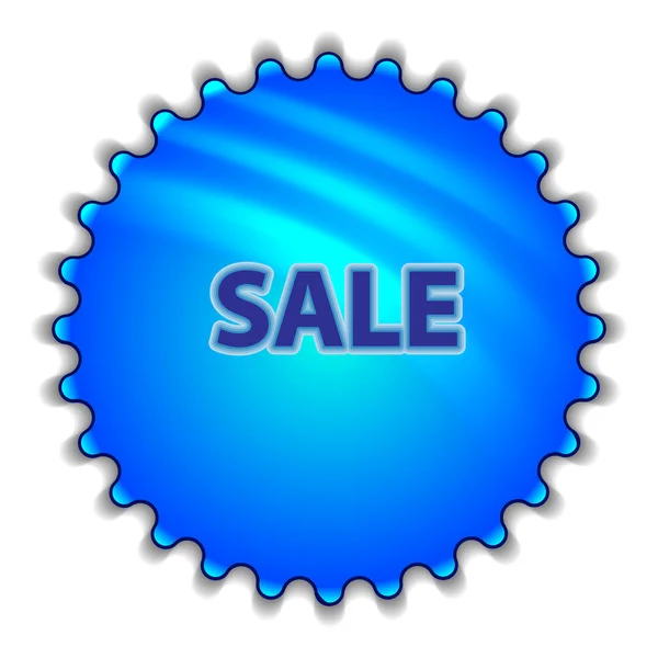 Grote blauwe knop met het label "verkoop" — Stockvector