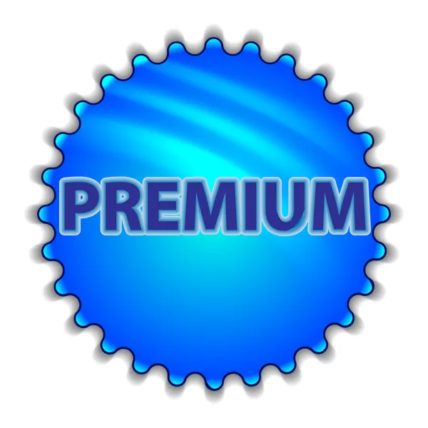 Big blue button labeled "Premium" — Stock Vector