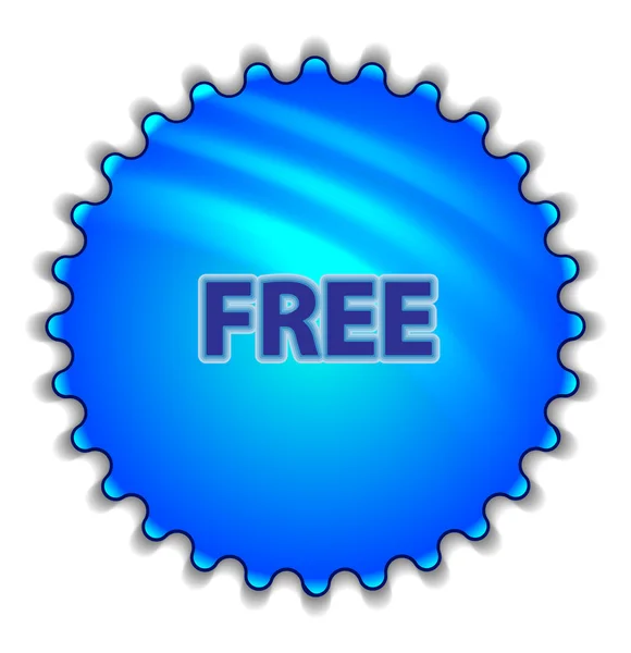 Gran botón azul etiquetado "Libre " — Vector de stock