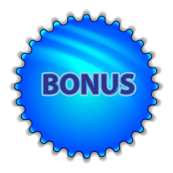Büyük mavi düğme "bonus olarak etiketlenmiş." — Stok Vektör