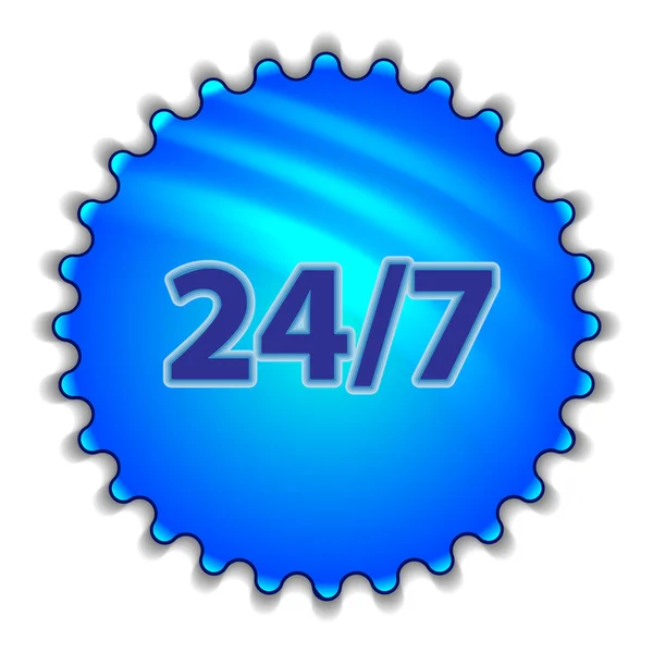 Großer blauer Knopf mit der Aufschrift "247" — Stockvektor