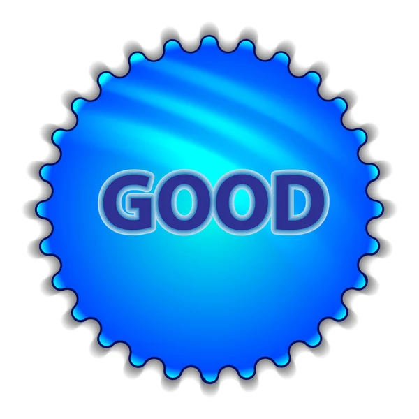 Big blue button labeled "good" — Stock Vector