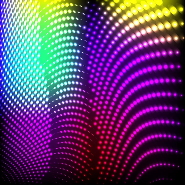 Fondo abstracto luces de colores en negro, vector. — Vector de stock