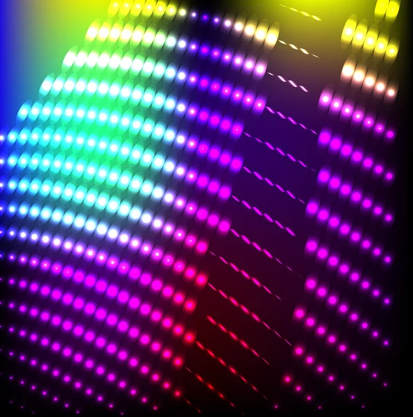 Abstract background colorful lights on black, vector. — Stock Vector