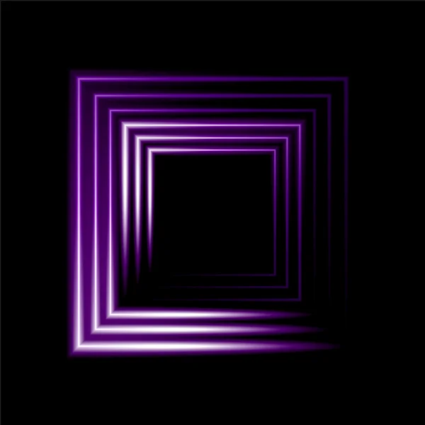 Paarse neon vierkante vector achtergrond — Stockvector