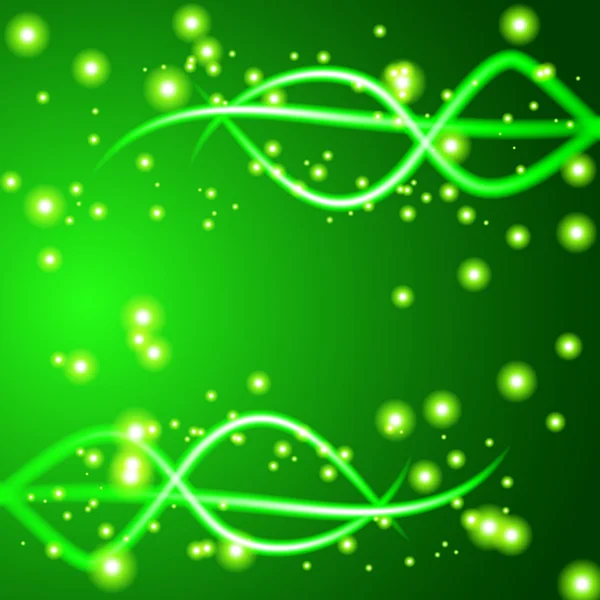 Fondo abstracto de onda brillante. Color verde — Vector de stock