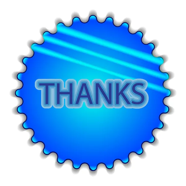 Big blue button labeled "THANKS" — Stock Vector