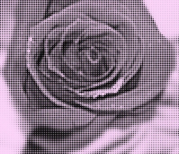 Vektor bakgrund rosor med svarta ringar och halvtoner — Stock vektor