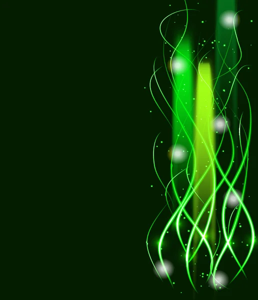 Borroso abstracto verde forrado luz efecto fondo . — Vector de stock