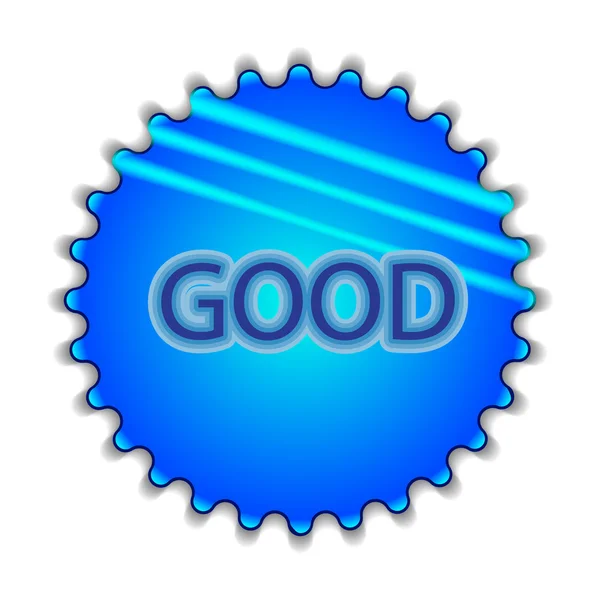 Big blue button labeled "good" — Stock Vector