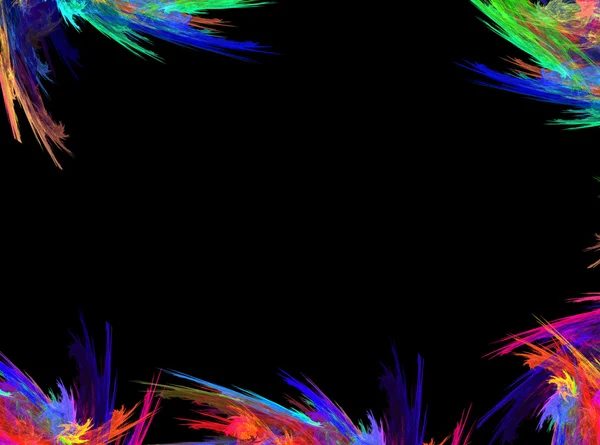 Abstract grungy colorful strokes of paint on a black background.With space for text — Stock Photo, Image