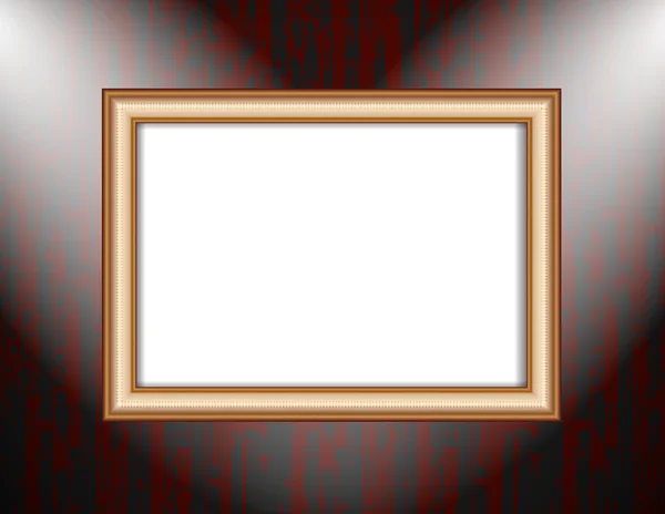 Blank frame on a colored wall lighting spotlights — Stock Photo, Image