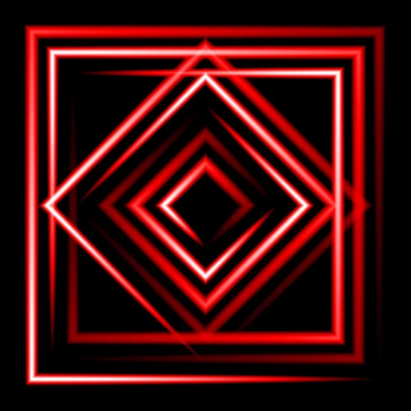 Rode neon vierkante achtergrond — Stockfoto