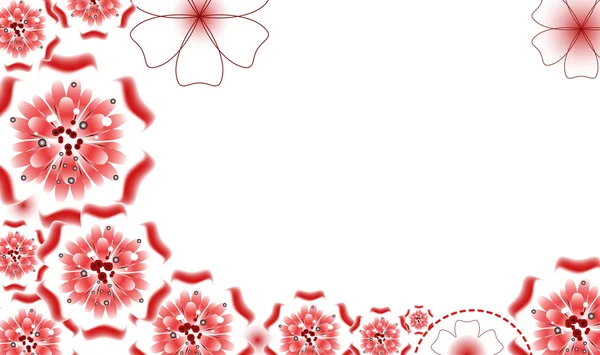 Diseño de folleto, fondo abstracto con hermoso patrón de flores de colores — Foto de Stock