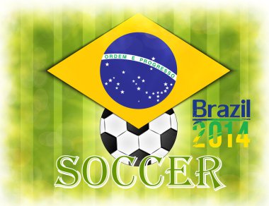 futbol illüstrasyon kart Brezilya bayrak renkleri