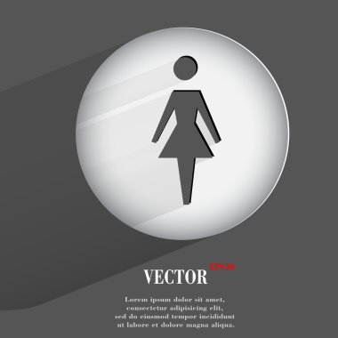 kadının simgesi silüeti. düz modern tasarım