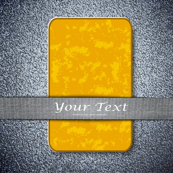 Orangefarbene Karte Textur auf einem Metallhintergrund — Stockvektor
