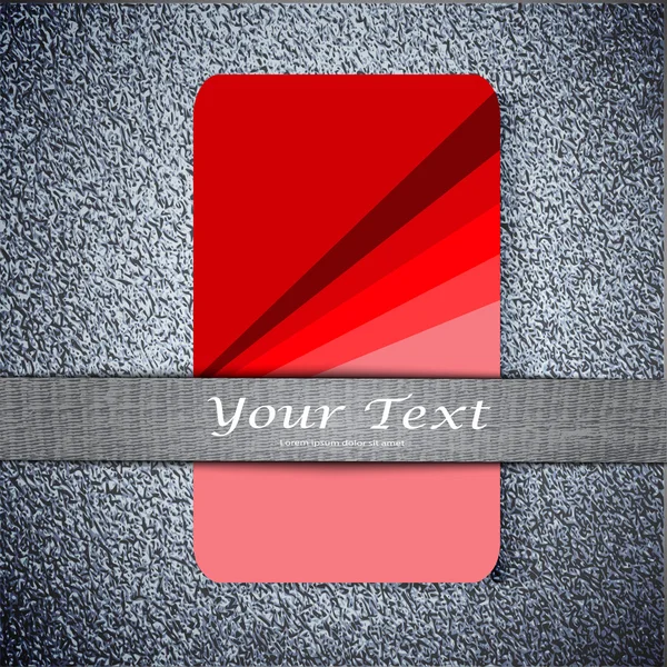 Red card  texture on a metal background — Stock Vector