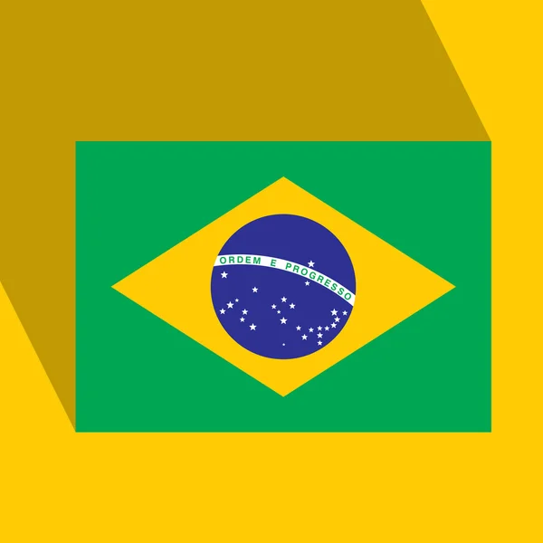 Płaski ikona Brazylia brazylijski flagą — Wektor stockowy
