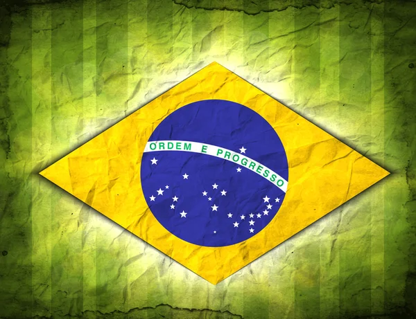 Illustratie voetbal kaart in Brazilië vlag kleuren — Stockvector