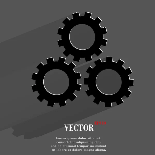 Settings Sign web icon, flat design — Stock Vector