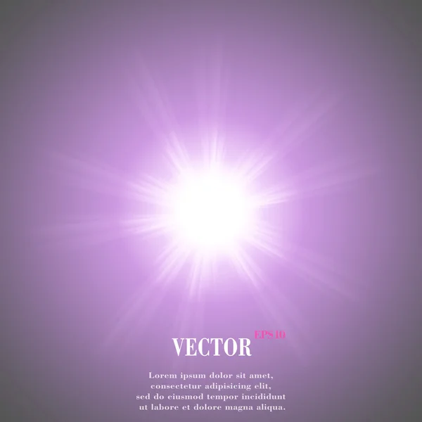 Efeitos de luz de fundo embaçado e sunburst — Vetor de Stock