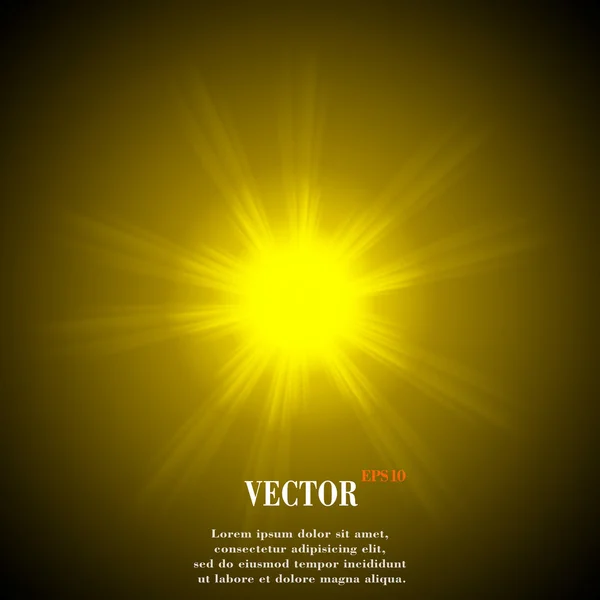 Efeitos de luz de fundo embaçado e sunburst — Vetor de Stock