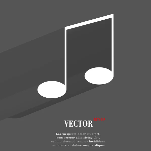 Music elements notes web icon, flat design — Stock Vector