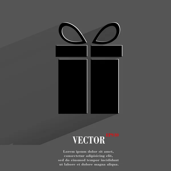 Icona web regalo, design piatto — Vettoriale Stock