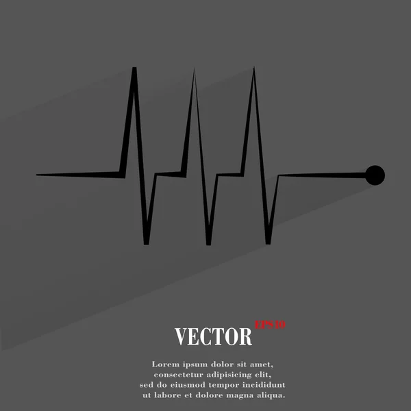 Ritmo cardiaco. design moderno e piatto — Vettoriale Stock