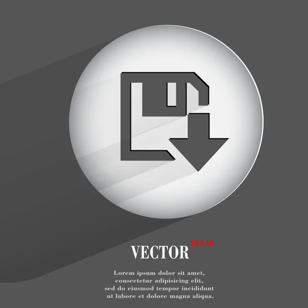 Descarga de disquete. diseño moderno plano — Vector de stock