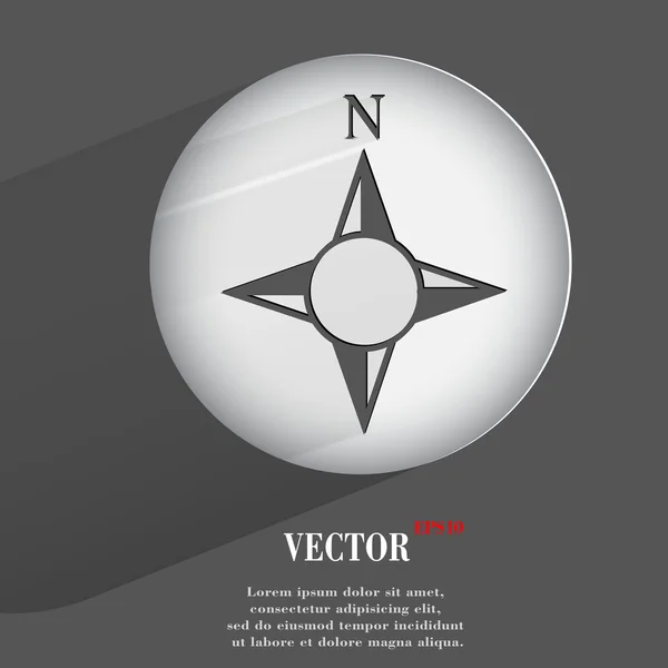 Kompas pictogram. plat modern ontwerp — Stockvector