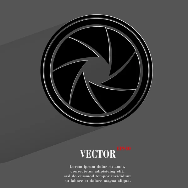 Photo camera diaphragm icon. flat modern design — Stock Vector