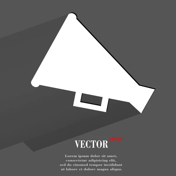 Megaphone, Loud-hailer icon. flat modern design — Stock Vector