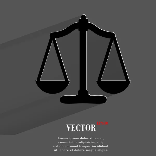 Escalas de equilibrio icono. diseño moderno plano — Vector de stock