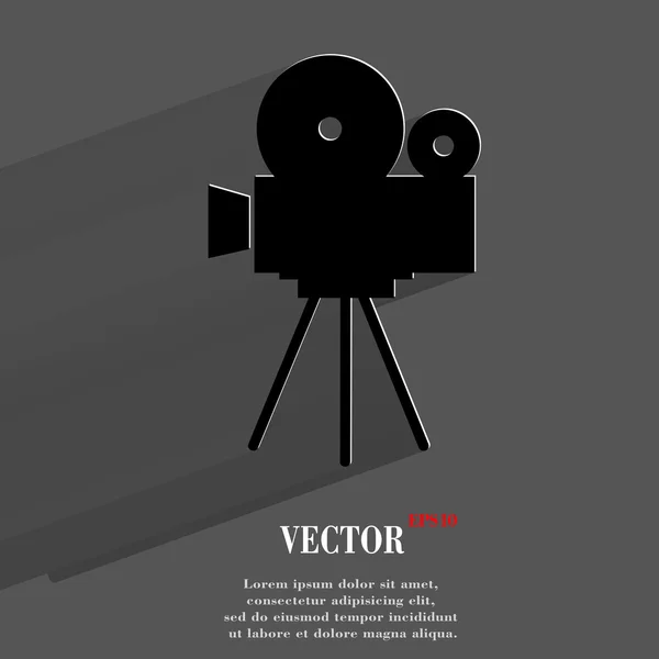 Icône Videocamera. design moderne plat — Image vectorielle