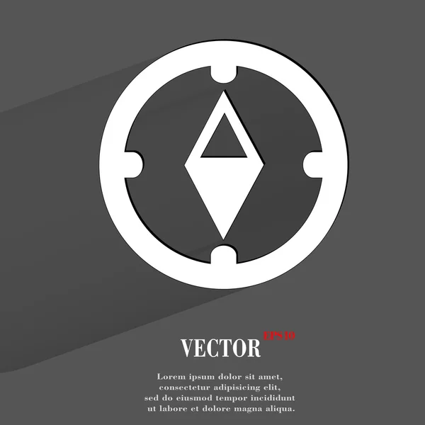 Icono de brújula. diseño moderno plano — Vector de stock