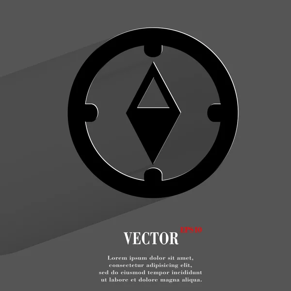 Icono de brújula. diseño moderno plano — Vector de stock