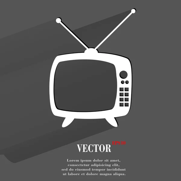 Retro tv ikonra. lakás modern design — Stock Vector