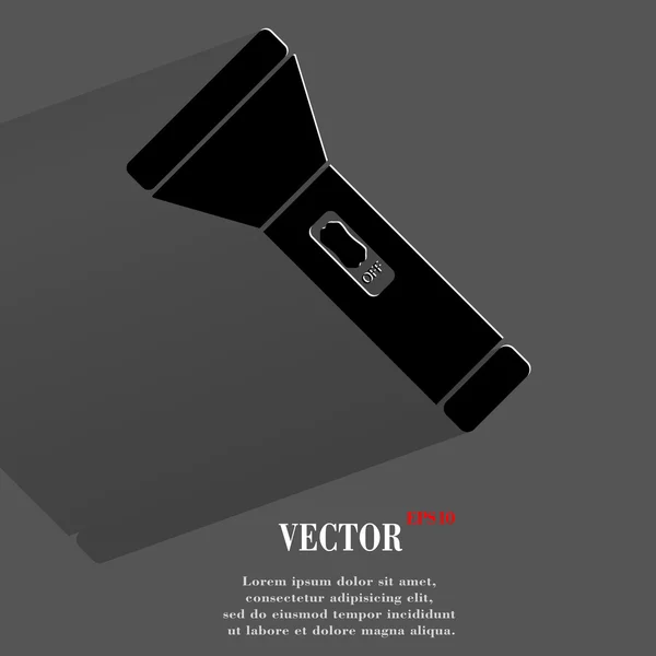 Icône lampe de poche. design moderne plat — Image vectorielle