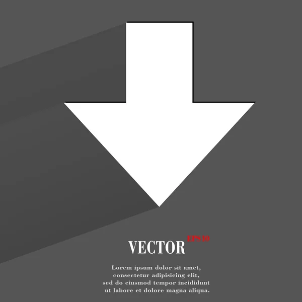 Abajo icono de flecha. diseño moderno plano — Archivo Imágenes Vectoriales