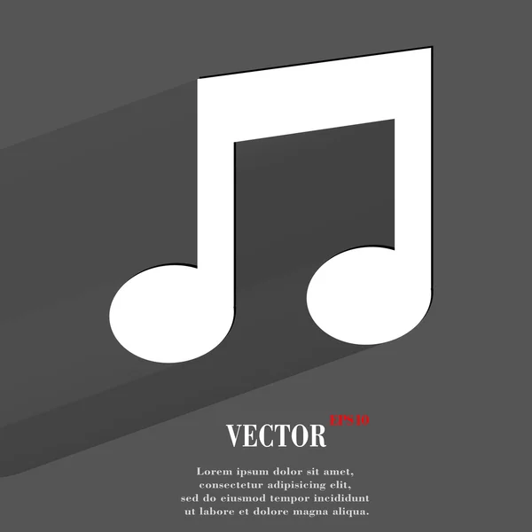 Ícone de nota musical. design moderno plano — Vetor de Stock