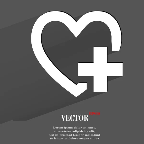 Icona del cuore. design moderno e piatto — Vettoriale Stock