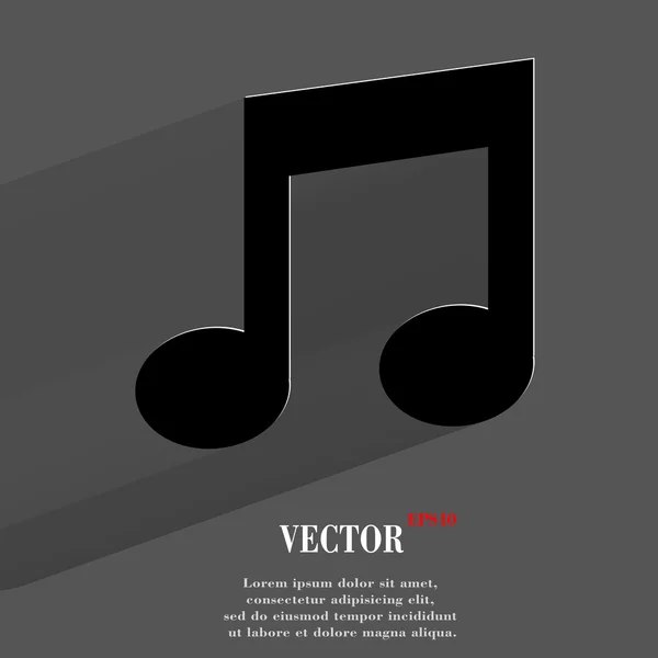 Icono de nota musical. diseño moderno plano — Vector de stock